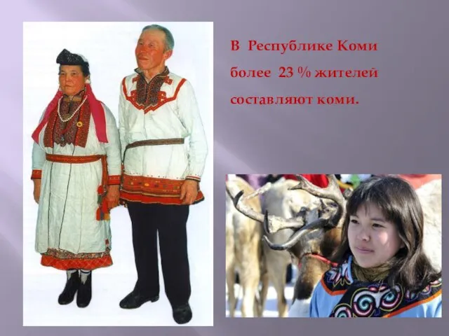 В Республике Коми более 23 % жителей составляют коми.