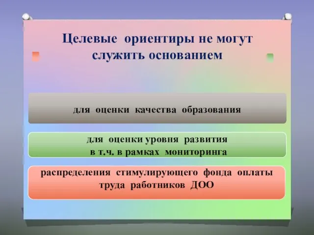 Целевые ориентиры не могут служить основанием