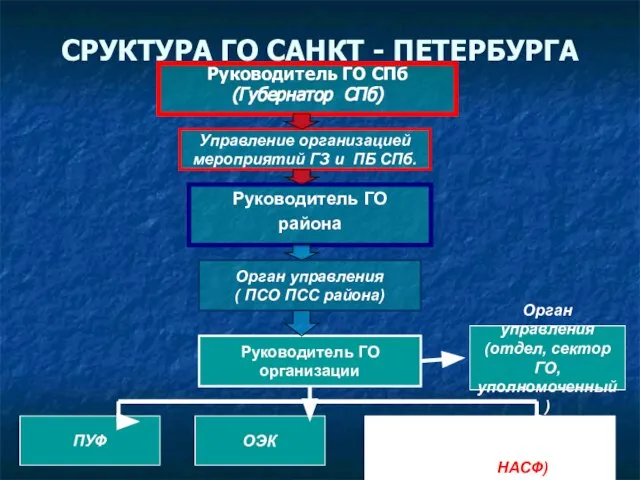 СРУКТУРА ГО САНКТ - ПЕТЕРБУРГА Руководитель ГО СПб (Губернатор СПб) Управление