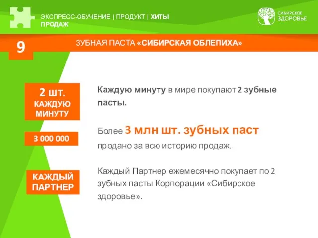 ЗУБНАЯ ПАСТА «СИБИРСКАЯ ОБЛЕПИХА» 9 ЭКСПРЕСС-ОБУЧЕНИЕ | ПРОДУКТ | ХИТЫ ПРОДАЖ