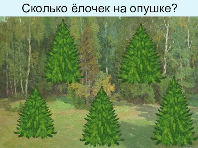 Сколько ёлочек на опушке?