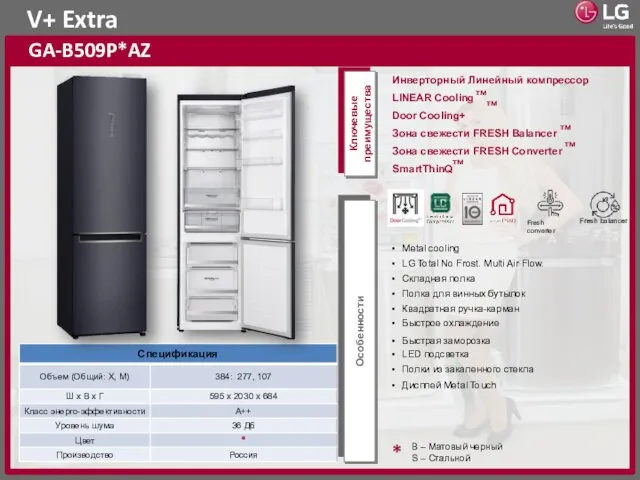 V+ Extra GA-B509P*AZ Ключевые преимущества Особенности тм тм тм тм тм