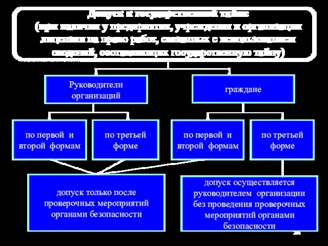 Допуск к государственной тайне (при наличии у предприятия, учреждения и организации