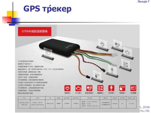 Лекція 7 ©Герасимчук О.О., 2009 ©www.elearning.lntu.info GPS тр́екер