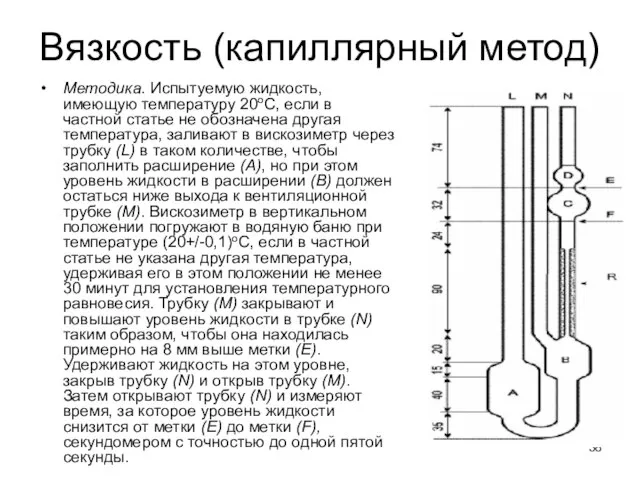 Вязкость (капиллярный метод) Методика. Испытуемую жидкость, имеющую температуру 20оС, если в