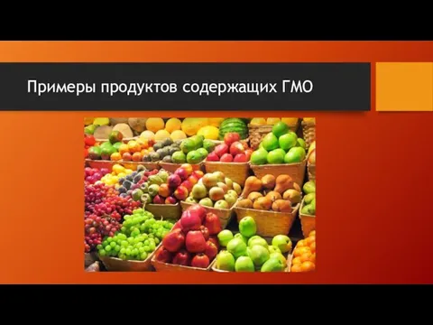 Примеры продуктов содержащих ГМО