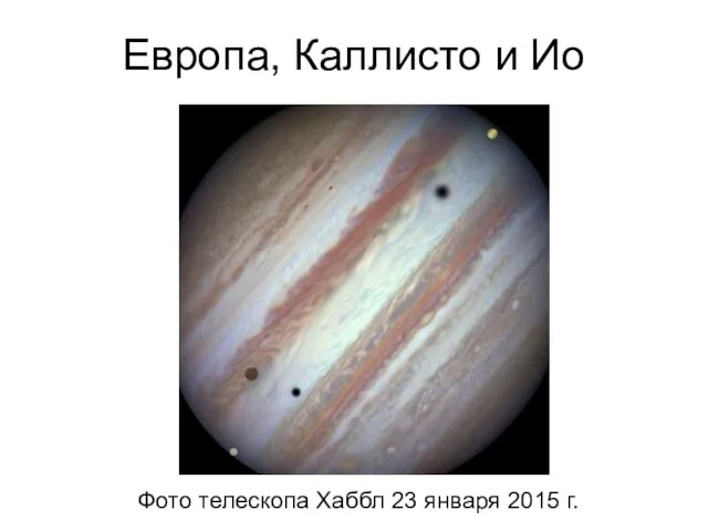 Европа, Каллисто и Ио Фото телескопа Хаббл 23 января 2015 г.
