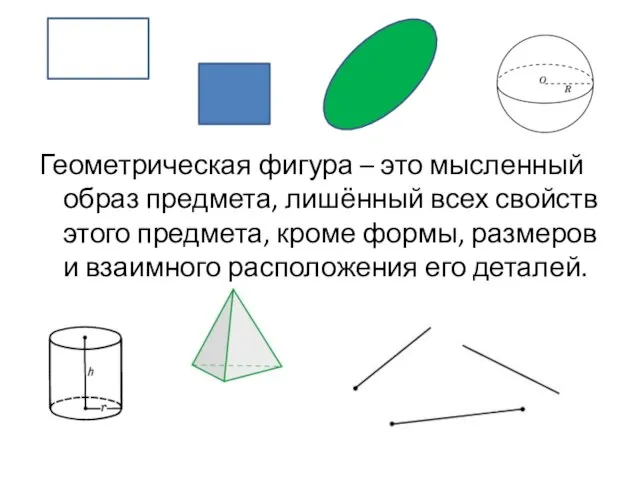 Геометрическая фигура – это мысленный образ предмета, лишённый всех свойств этого