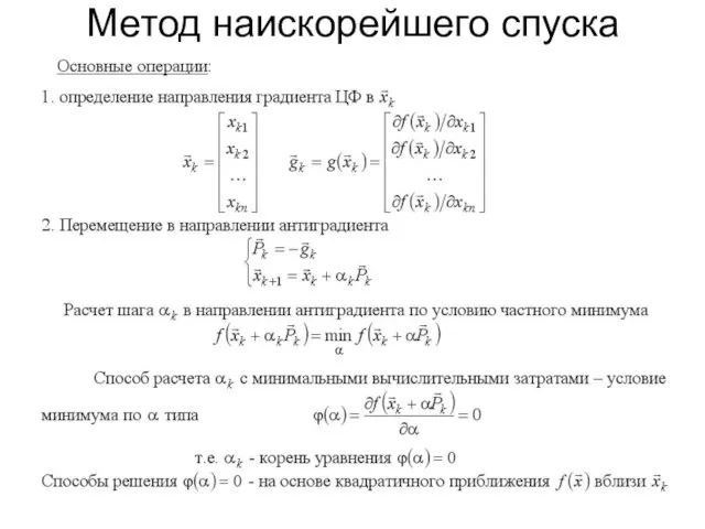 Метод наискорейшего спуска