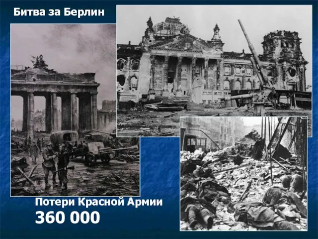 Потери Красной Армии 360 000 Битва за Берлин