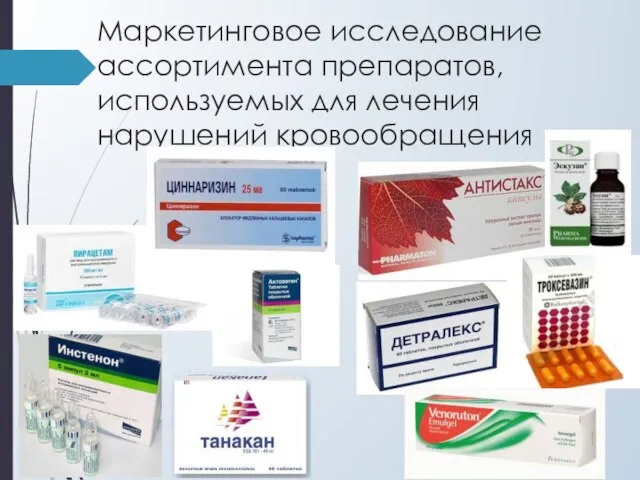 Маркетинговое исследование ассортимента препаратов, используемых для лечения нарушений кровообращения