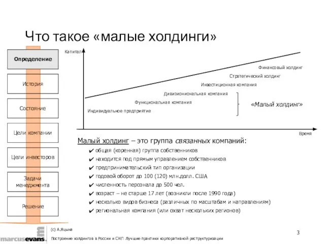 Что такое «малые холдинги» Малый холдинг – это группа связанных компаний: