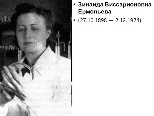 Зинаида Виссарионовна Ермольева (27.10 1898 — 2.12.1974)