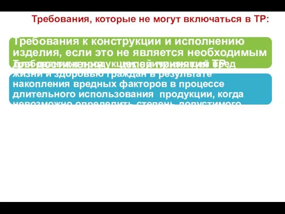 Требования к конструкции и исполнению изделия, если это не является необходимым