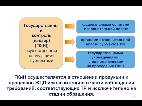 Государственный контроль (надзор) (ГК(Н)) осуществляется следующими субъектами федеральными органами исполнительной власти