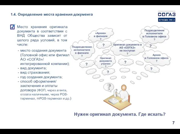 Место хранения оригинала документа в соответствии с ВНД Общества зависит от