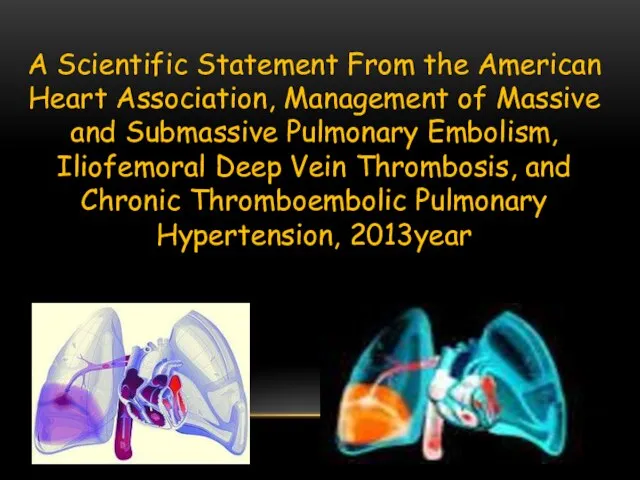 A Scientific Statement From the American Heart Association, Management of Massive