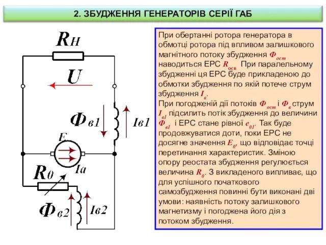 При обертанні ротора генератора в обмотці ротора під впливом залишкового магнітного