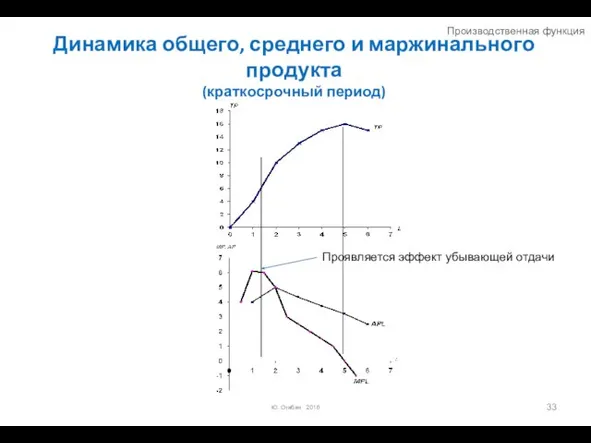 Динамика общего, среднего и маржинального продукта (краткосрочный период) Ю. Огибин 2016