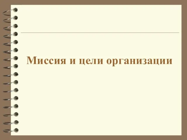 Миссия и цели организации