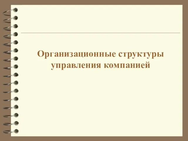 Организационные структуры управления компанией