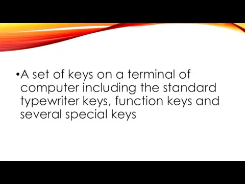 A set of keys on a terminal of computer including the