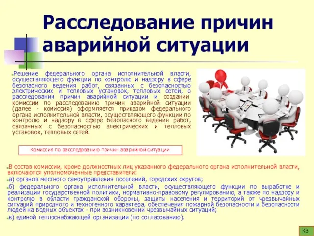 Расследование причин аварийной ситуации Решение федерального органа исполнительной власти, осуществляющего функции