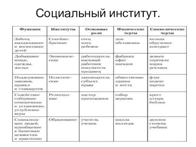 Социальный институт.