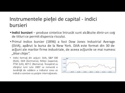 Instrumentele pieței de capital - indici bursieri Indici bursieri – produse