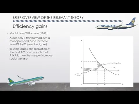 BRIEF OVERVIEW OF THE RELEVANT THEORY Efficiency gains Model from Williamson