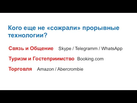 Кого еще не «сожрали» прорывные технологии? Связь и Общение Skype /