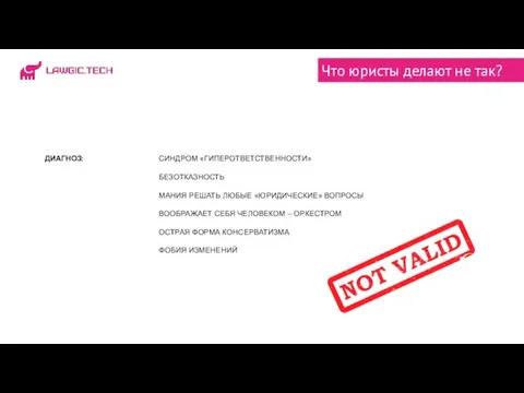 Что юристы делают не так? СИНДРОМ «ГИПЕРОТВЕТСТВЕННОСТИ» БЕЗОТКАЗНОСТЬ МАНИЯ РЕШАТЬ ЛЮБЫЕ