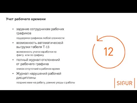 Учет рабочего времени задание сотрудникам рабочих графиков поддержка графиков любой сложности