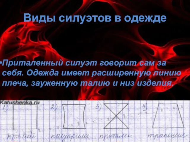 Виды силуэтов в одежде Приталенный силуэт говорит сам за себя. Одежда