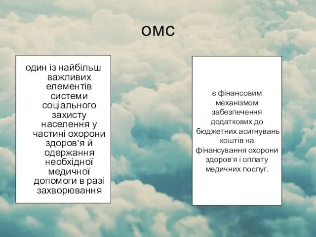 омс один із найбільш важливих елементів системи соціального захисту населення у