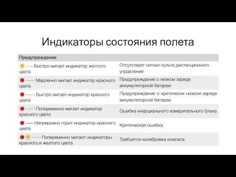 Индикаторы состояния полета