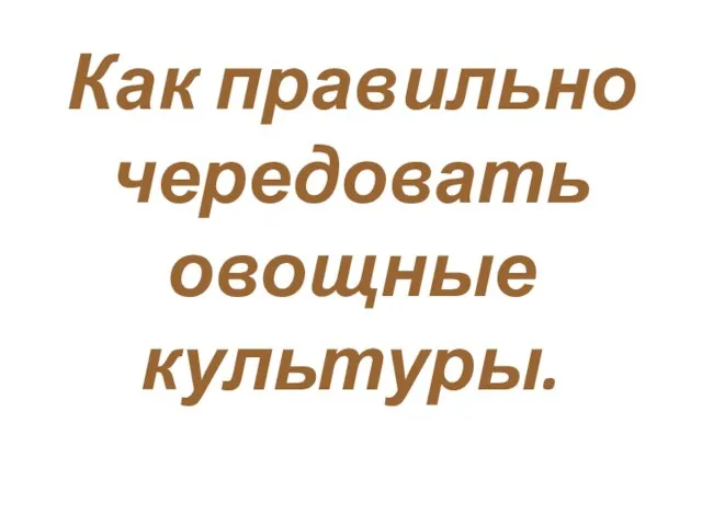 Как правильно чередовать овощные культуры.