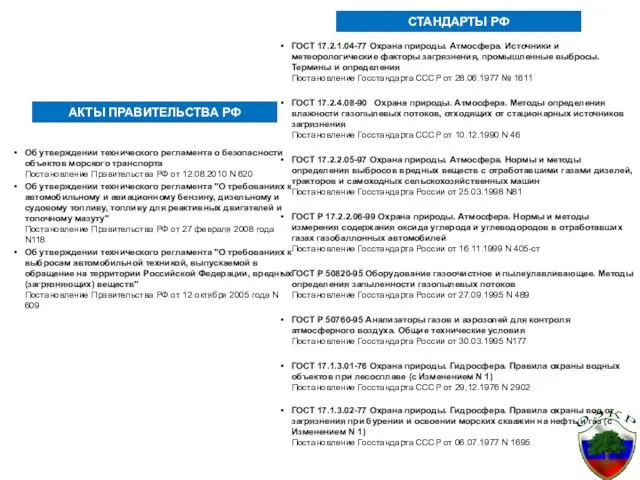 АКТЫ ПРАВИТЕЛЬСТВА РФ Об утверждении технического регламента о безопасности объектов морского