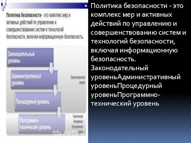 Политика безопасности - это комплекс мер и активных действий по управлению