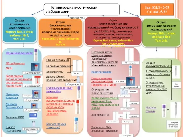 Клинико-диагностическая лаборатория (Корпус № 3) Общий анализ крови Общий анализ мочи