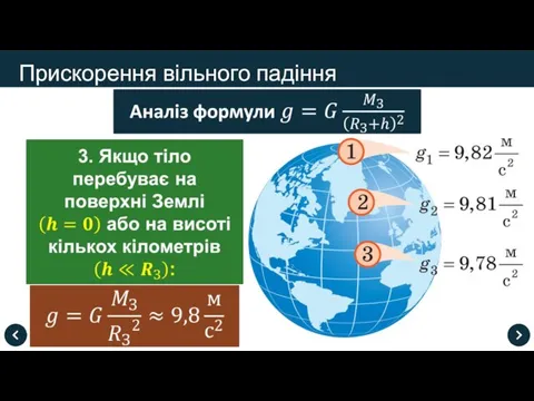 Прискорення вільного падіння 1. Прискорення вільного падіння не залежить від маси