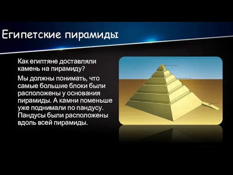 Египетские пирамиды Как египтяне доставляли камень на пирамиду? Мы должны понимать,