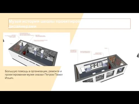 Музей истории школы проектировался и создавался дизайнерами Большую помощь в организации,