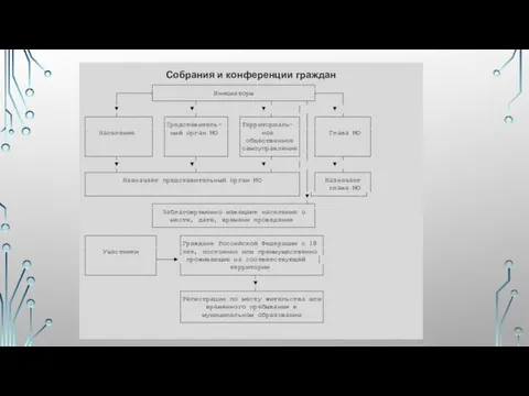 Собрания и конференции граждан ┌────────────────────────────────────────┐ ┌────────┤ Инициаторы ├──────┐ │ └──────────┬──────────────────┬────────┬─┘ │