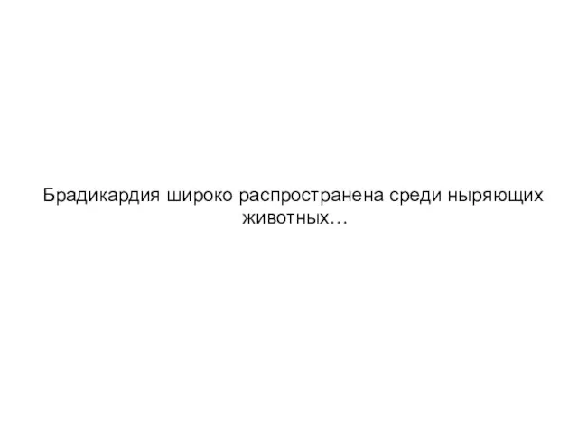 Брадикардия широко распространена среди ныряющих животных…