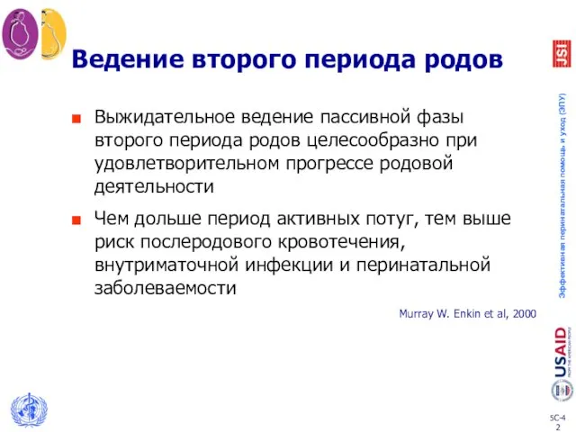 Ведение второго периода родов Выжидательное ведение пассивной фазы второго периода родов