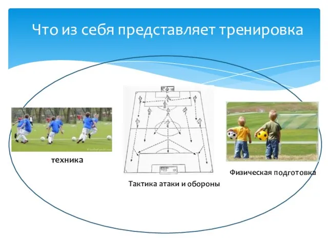 Что из себя представляет тренировка техника Тактика атаки и обороны Физическая подготовка