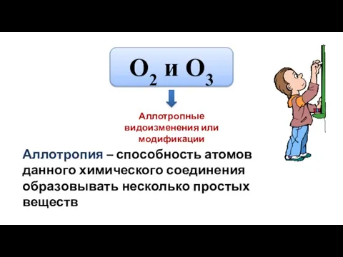 О2 и О3 Аллотропия – способность атомов данного химического соединения образовывать