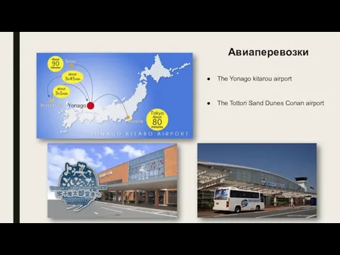 Авиаперевозки The Yonago kitarou airport The Tottori Sand Dunes Conan airport