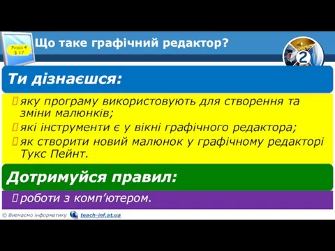 Що таке графічний редактор? Розділ 4 § 17